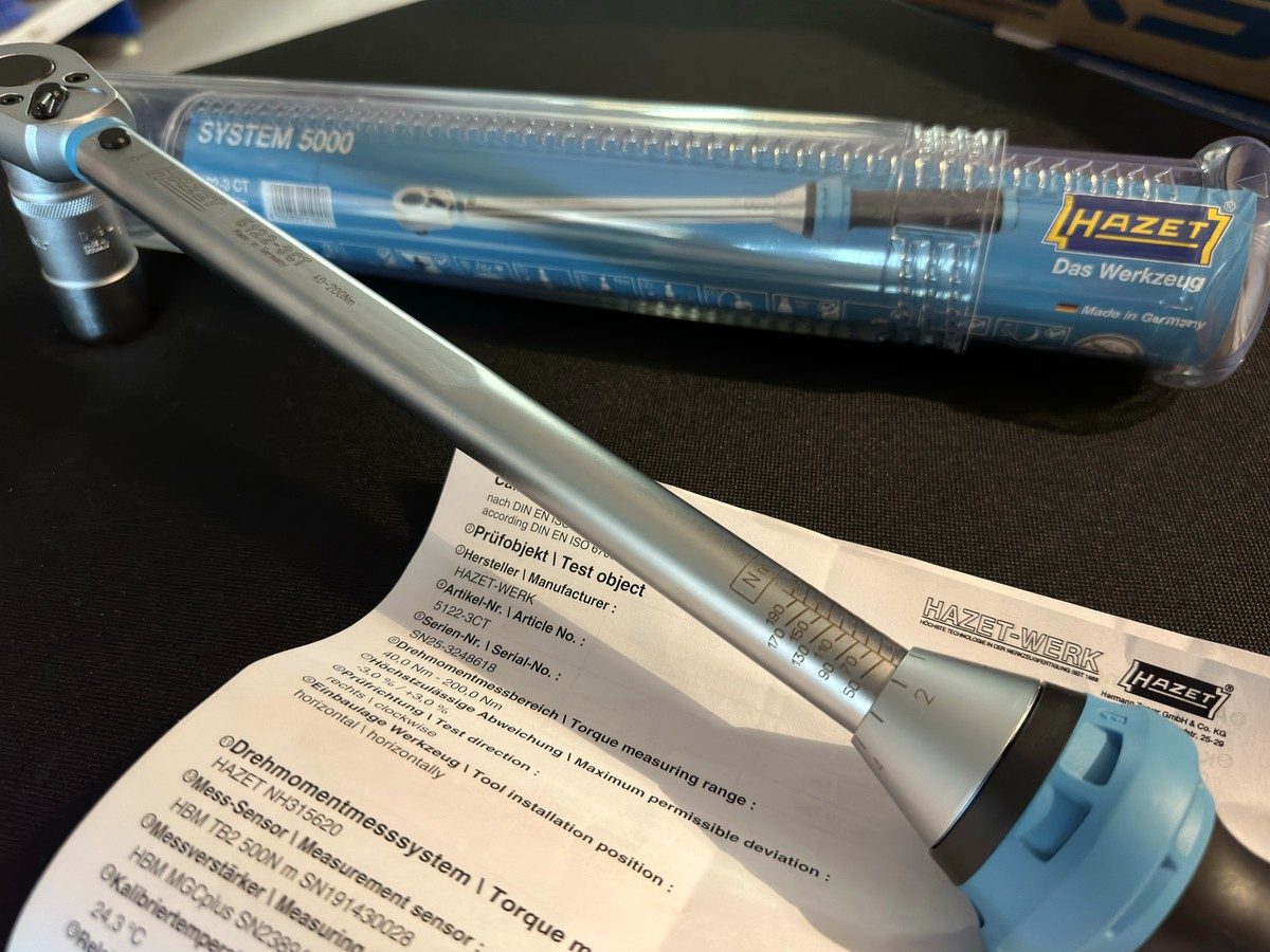 Drehmomentschlüssel mit Kalibrierschein nach DIN EN ISO 6789
